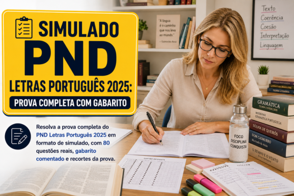Simulado PND Letras Português 2025: Prova Completa com Gabarito