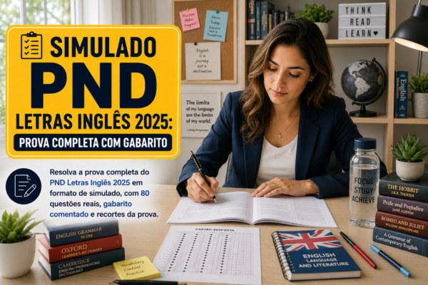 Simulado PND Letras Inglês 2025: Prova Completa com Gabarito