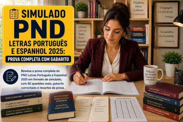 Simulado PND Letras Português e Espanhol 2025: Prova Completa com Gabarito