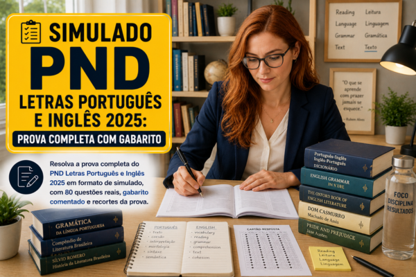 Simulado PND Letras Português e Inglês 2025: Prova Completa com Gabarito