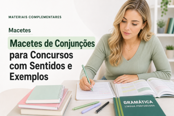 Macetes de Conjunções para Concursos com Sentidos e Exemplos
