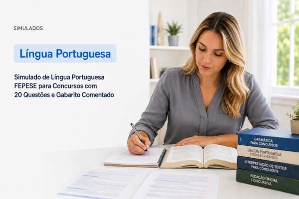 Simulado de Língua Portuguesa FEPESE para Concursos com 20 Questões e Gabarito Comentado
