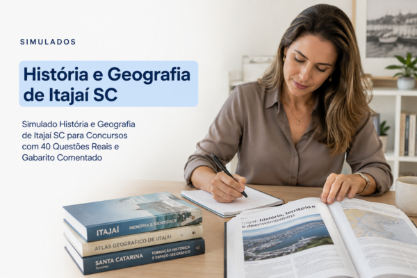 Simulado História e Geografia de Itajaí SC para Concursos com 40 Questões Reais e Gabarito Comentado