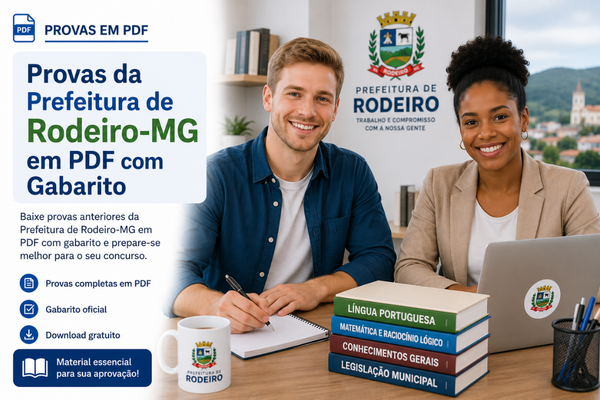 Provas da Prefeitura de Rodeiro-MG em PDF com Gabarito
