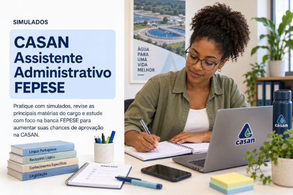 Simulado CASAN Assistente Administrativo FEPESE com Gabarito Comentado