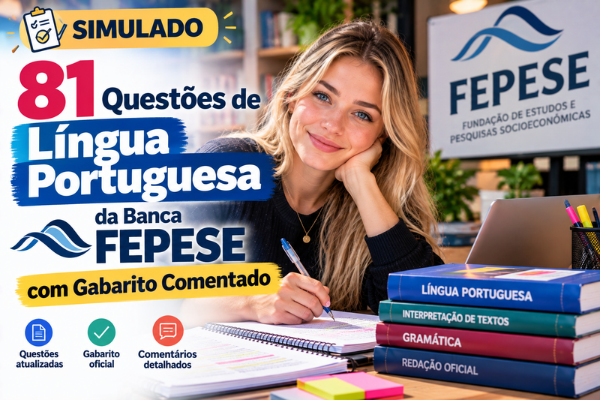 81 Questões de Língua Portuguesa da Banca FEPESE com Gabarito Comentado
